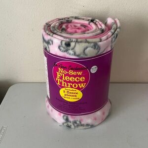 Pink and Gray Fleece Throw